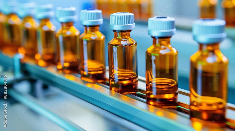 Close-up of pharmaceutical vials. Close-up of pharmaceutical vials.
