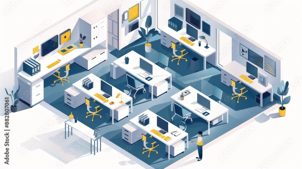 Modern Office Workspace Illustration Modern Office Workspace Illustration