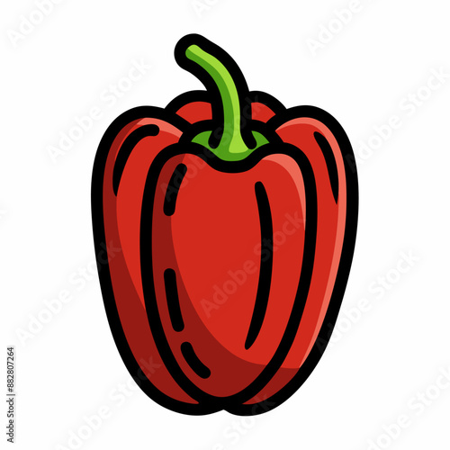 Paprika Hand Drawn Doodle Icon, isolated white background (4)