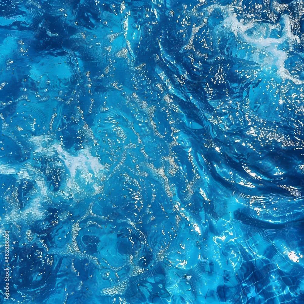 Sparkling Blue Water Surface with Sunlight Reflections Sparkling Blue Water Surface with Sunlight Reflections