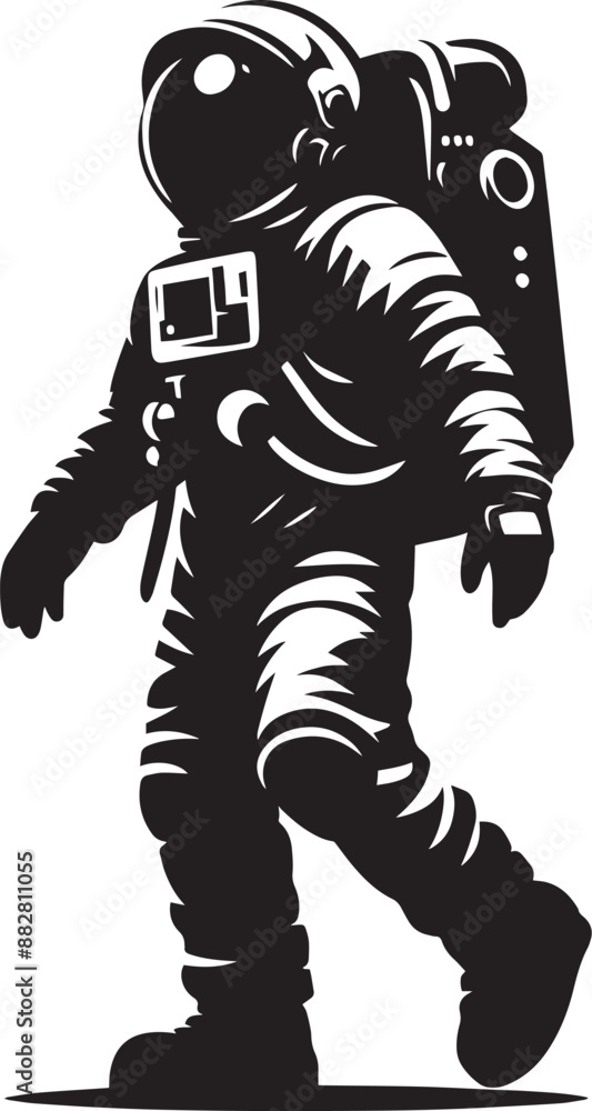 Astronaut in spacesuit and helmet silhouette isolated on a white background Astronaut in spacesuit and helmet silhouette isolated on a white background
