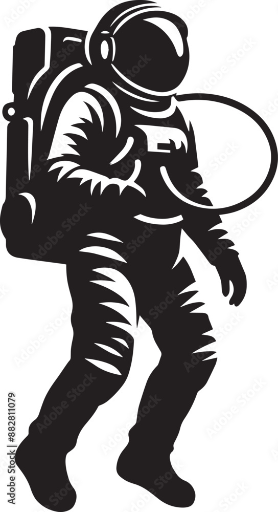 Astronaut in spacesuit and helmet silhouette isolated on a white background Astronaut in spacesuit and helmet silhouette isolated on a white background