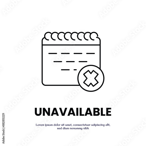 unavailable thin outline icon vector design good for web or mobile app