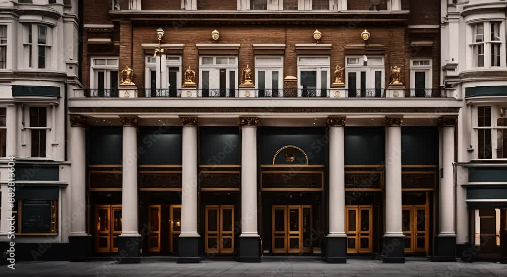 Facade of a theater in London. Facade of a theater in London.