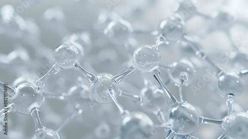 A macro shot of niacinamide molecules merging with skin cells, showing a smooth, hydrated complexion
