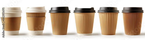 Wallpaper Mural Mockup of a paper cup of coffee, on a light brown background. coffee mockup. Coffee beans fly out of a glass of coffee to go Torontodigital.ca