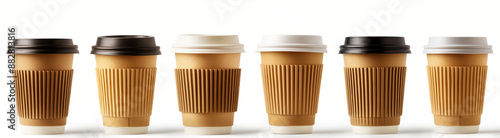 Wallpaper Mural Mockup of a paper cup of coffee, on a light brown background. coffee mockup. Coffee beans fly out of a glass of coffee to go Torontodigital.ca