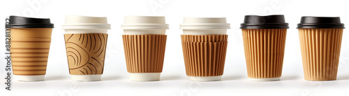 Wallpaper Mural Mockup of a paper cup of coffee, on a light brown background. coffee mockup. Coffee beans fly out of a glass of coffee to go Torontodigital.ca