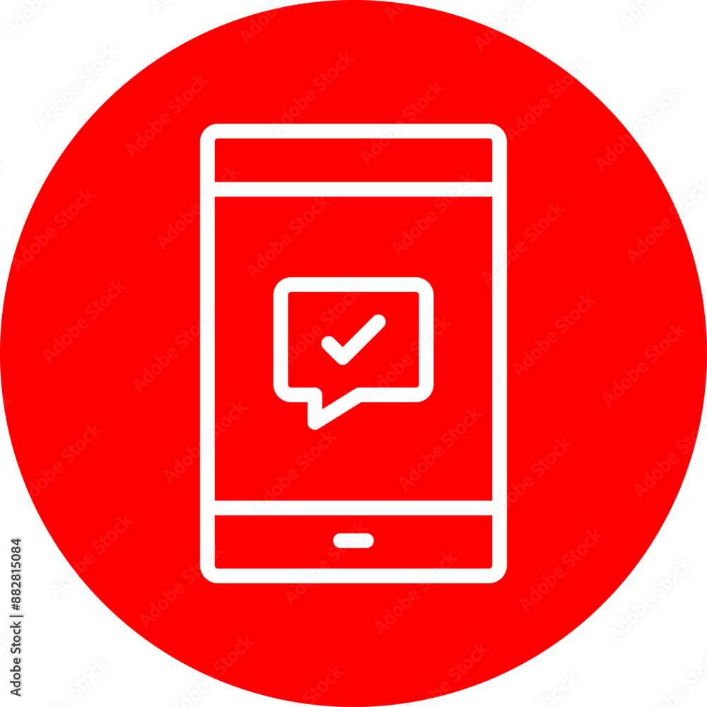 Approval Vector Line White Circle Red Approval Vector Line White Circle Red