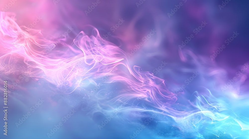 Fototapeta premium Ethereal Swirls of Pink and Blue Smoke in a Dreamy Abstract Background