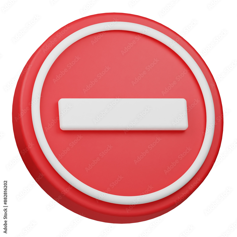 no entry 3d icon isolated on the transparent background no entry 3d icon isolated on the transparent background