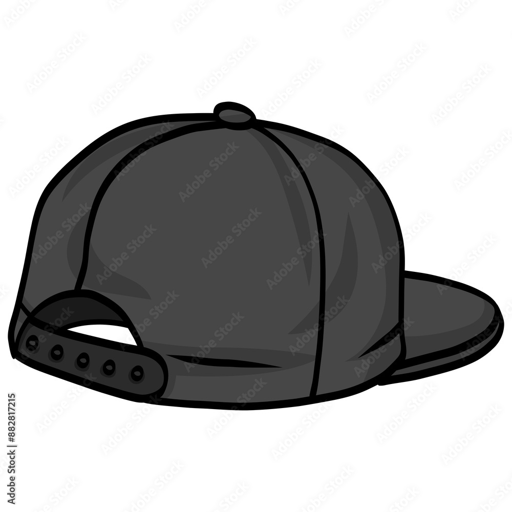 Fototapeta premium Snapback Cap Backward Hat Illustration