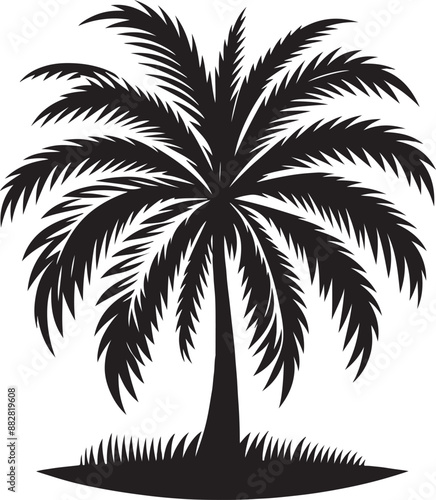 Coconut tree silhouette vector illustration