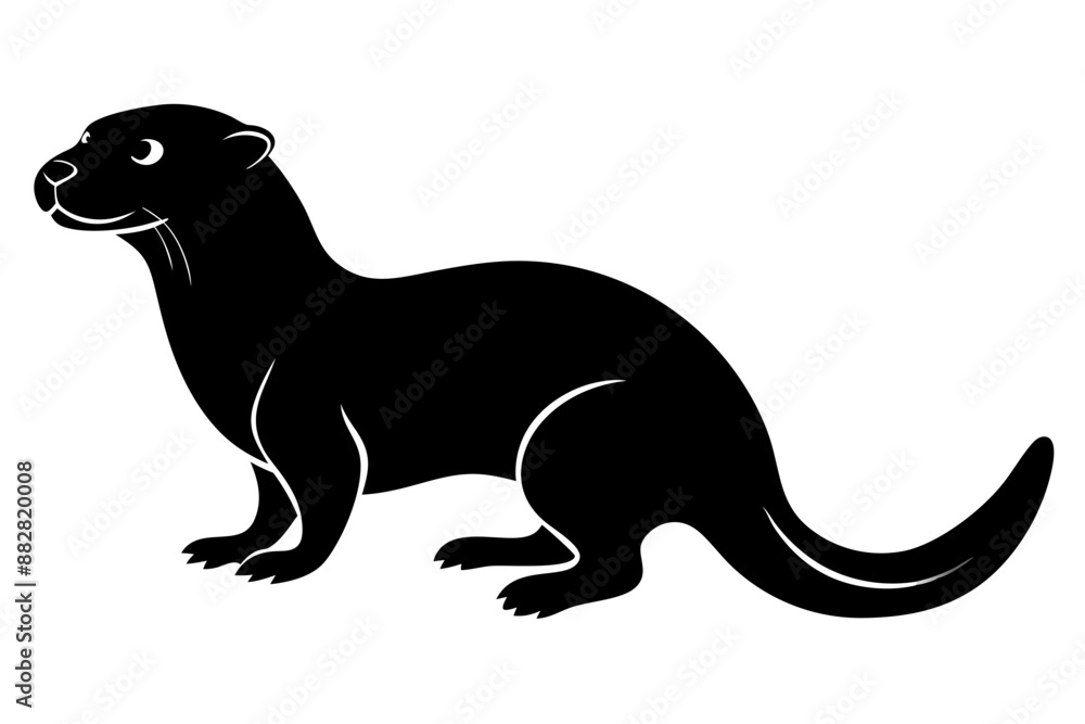 otter silhouette, otter line art black white vector illustration
otter silhouette, otter line art black white vector illustration