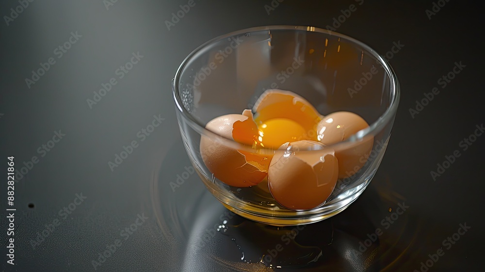 Raw eggs in a glass cup Raw eggs in a glass cup
