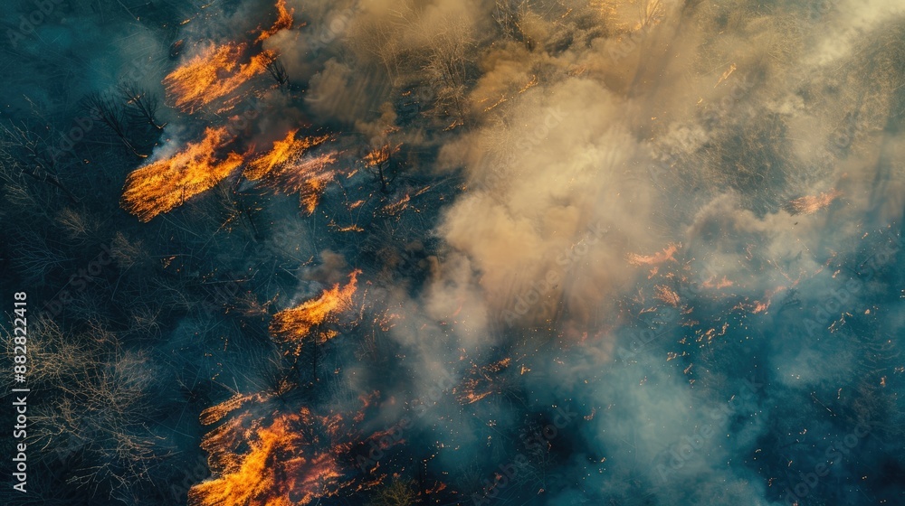 Aerial View Spring Dry Grass Burns During Drought Hot Weather Bush Fire And Smoke In Forest Wild Open Fire Destroys Grass Nature In Danger Ecological Problem Air Pollution Natural Disaster Aerial View Spring Dry Grass Burns During Drought Hot Weather Bush Fire And Smoke In Forest Wild Open Fire Destroys Grass Nature In Danger Ecological Problem Air Pollution Natural Disaster
