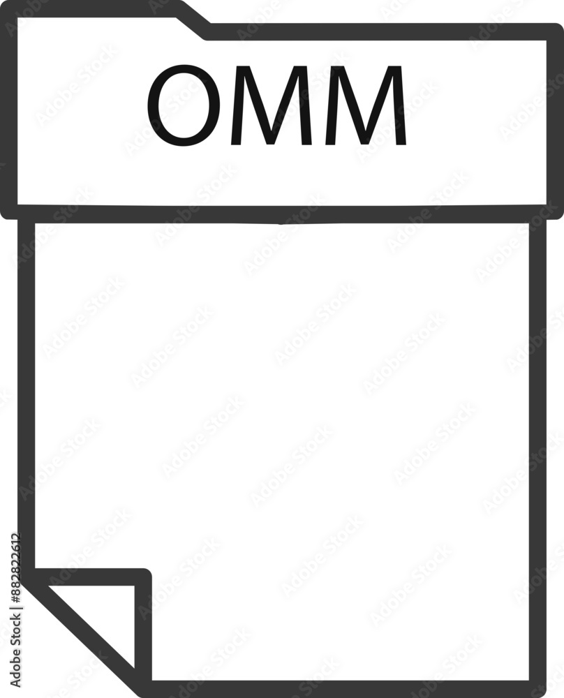 OMM File format minimal icon with thick outline OMM File format minimal icon with thick outline