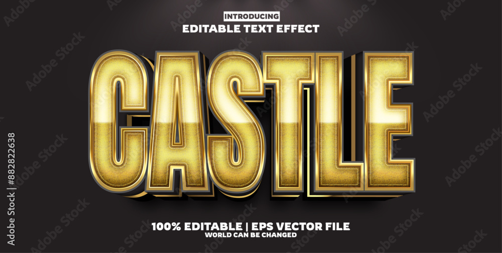 castle editable text effect in new modern trend style castle editable text effect in new modern trend style