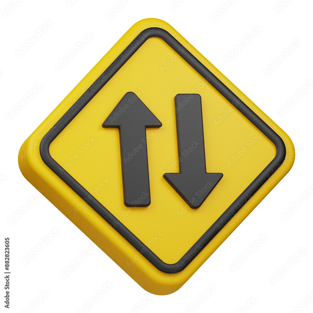 two way traffic 3d icon isolated on the transparent background two way traffic 3d icon isolated on the transparent background