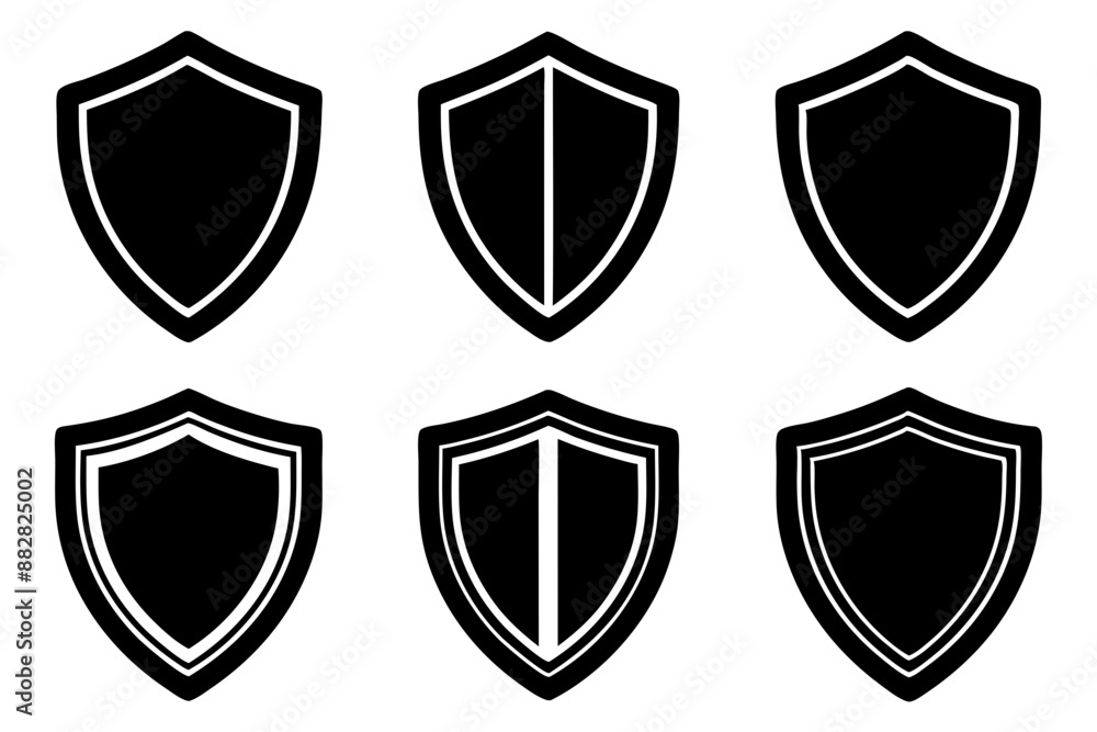 Shield vector icon set. Protect shield security icon Shield vector icon set. Protect shield security icon