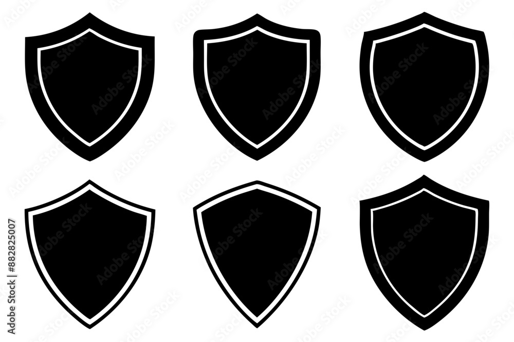 Shield vector icon set. Protect shield security icon Shield vector icon set. Protect shield security icon