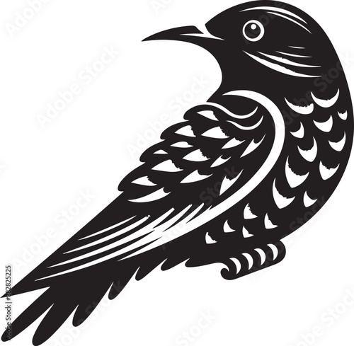 Cuckoo bird silhouette vector illustration design photo