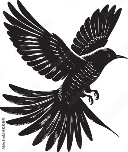 Cuckoo bird silhouette vector illustration design photo