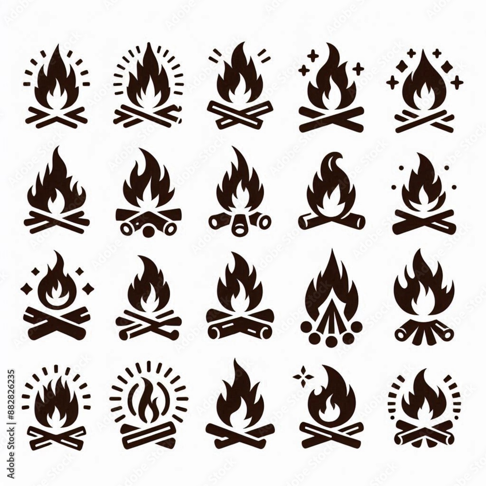 Fototapeta premium set of black and white icons