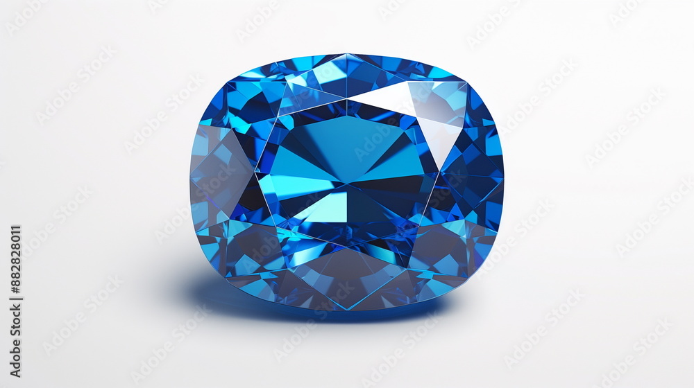 Blue sapphire on white background : Macro. Blue sapphire on white background : Macro.