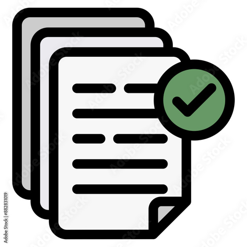 Document Check Icons For Design Elements 