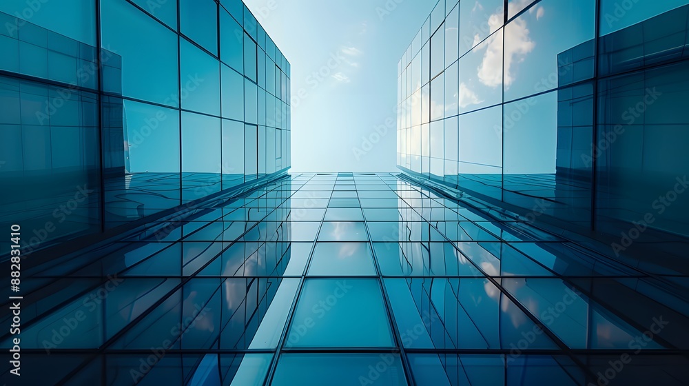 Modern Glass Skyscraper Reflecting the Sky Modern Glass Skyscraper Reflecting the Sky
