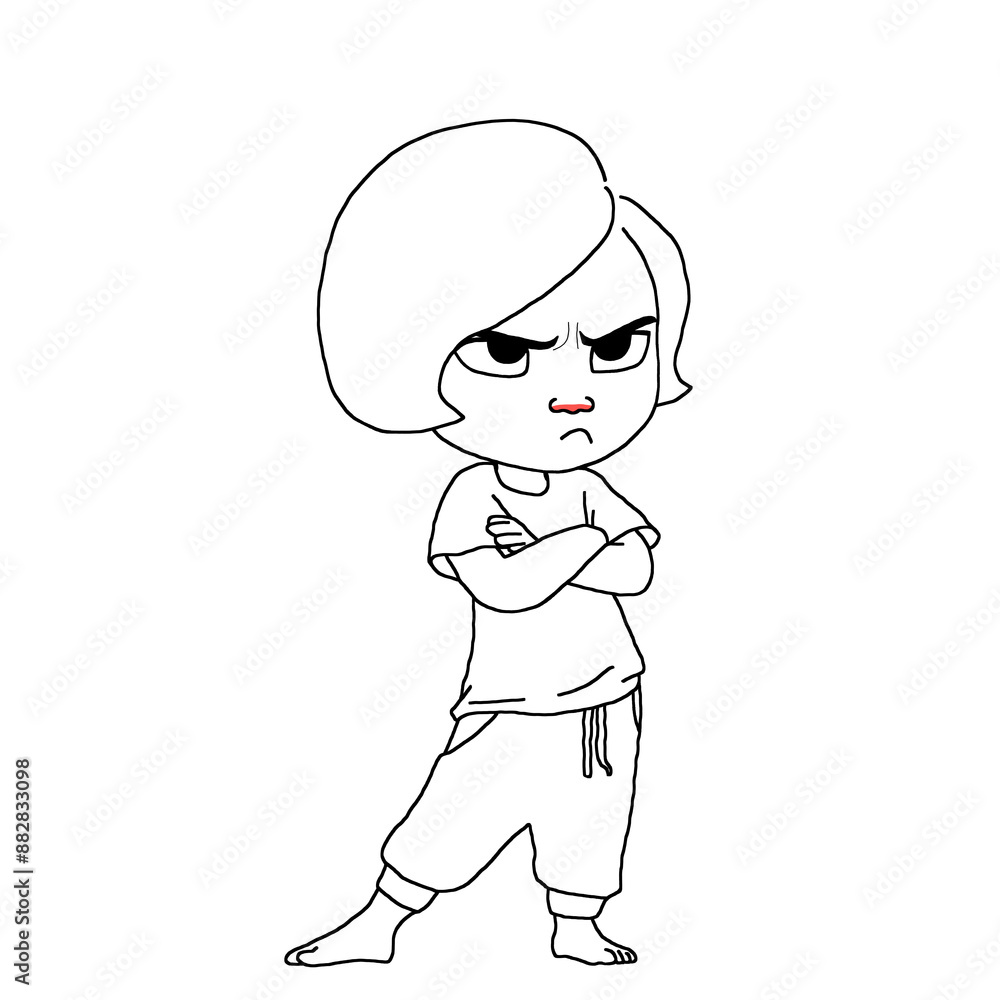 The character standing with arms crossed The character standing with arms crossed