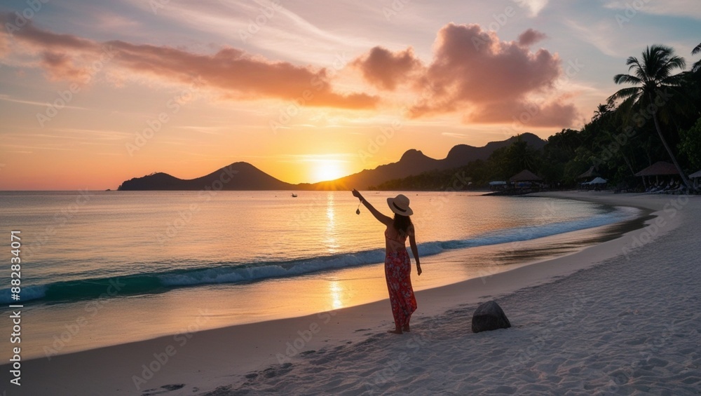 Fototapeta premium sunset on the beach