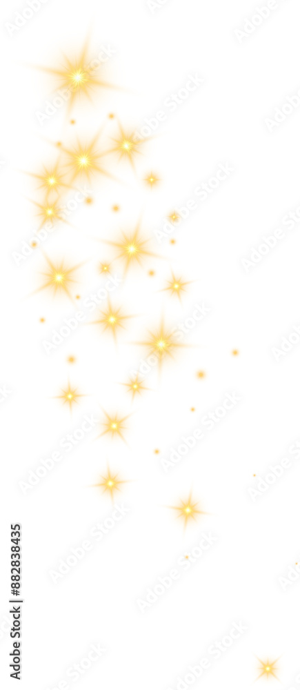 Gold Glowing Star Pattern Border. Transparent Christmas Lights Stars Gold Glowing Star Pattern Border. Transparent Christmas Lights Stars