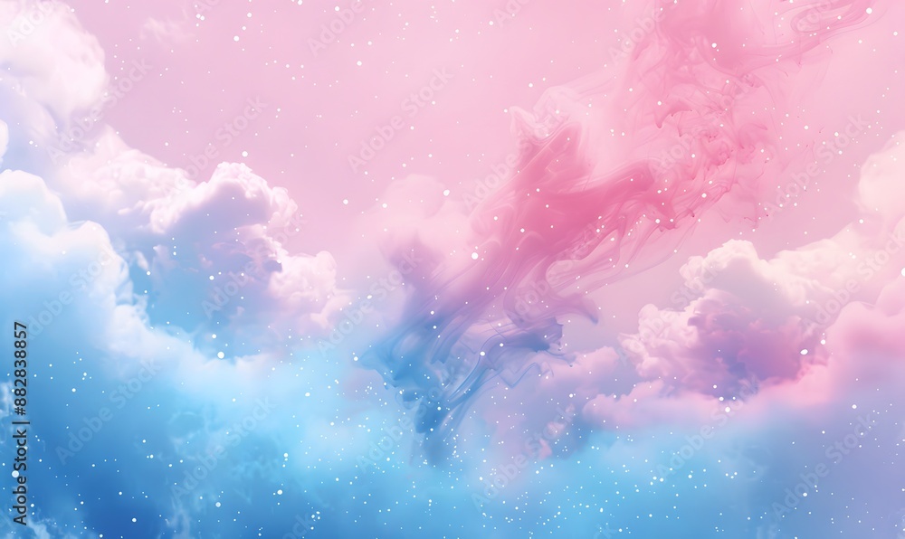 pastel pale blue and pink galaxy nebula background, Generative AI pastel pale blue and pink galaxy nebula background, Generative AI