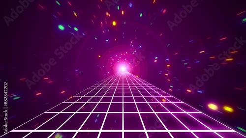 Abstract retro 90s neon party laser pattern style background.	
