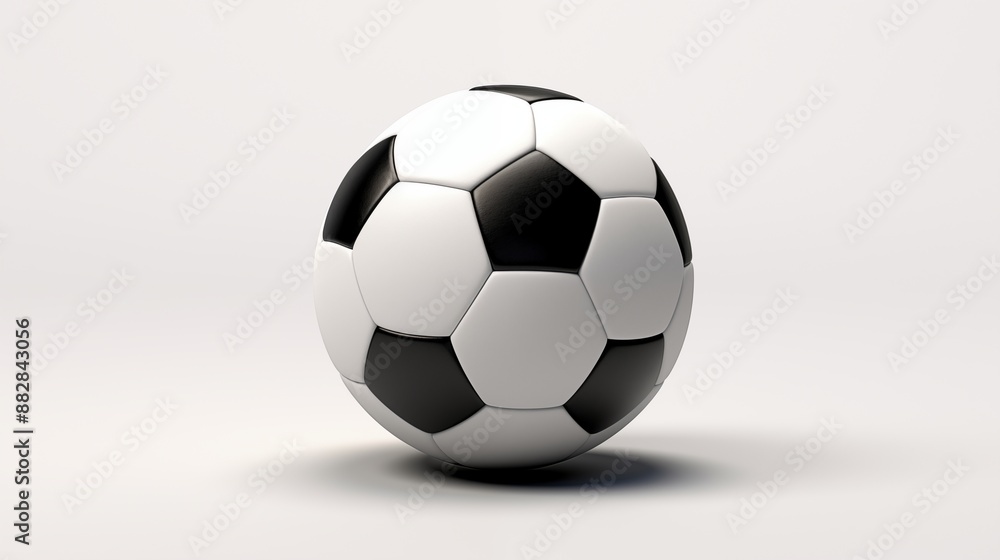 Naklejka premium A photo-realistic soccer ball on a white background