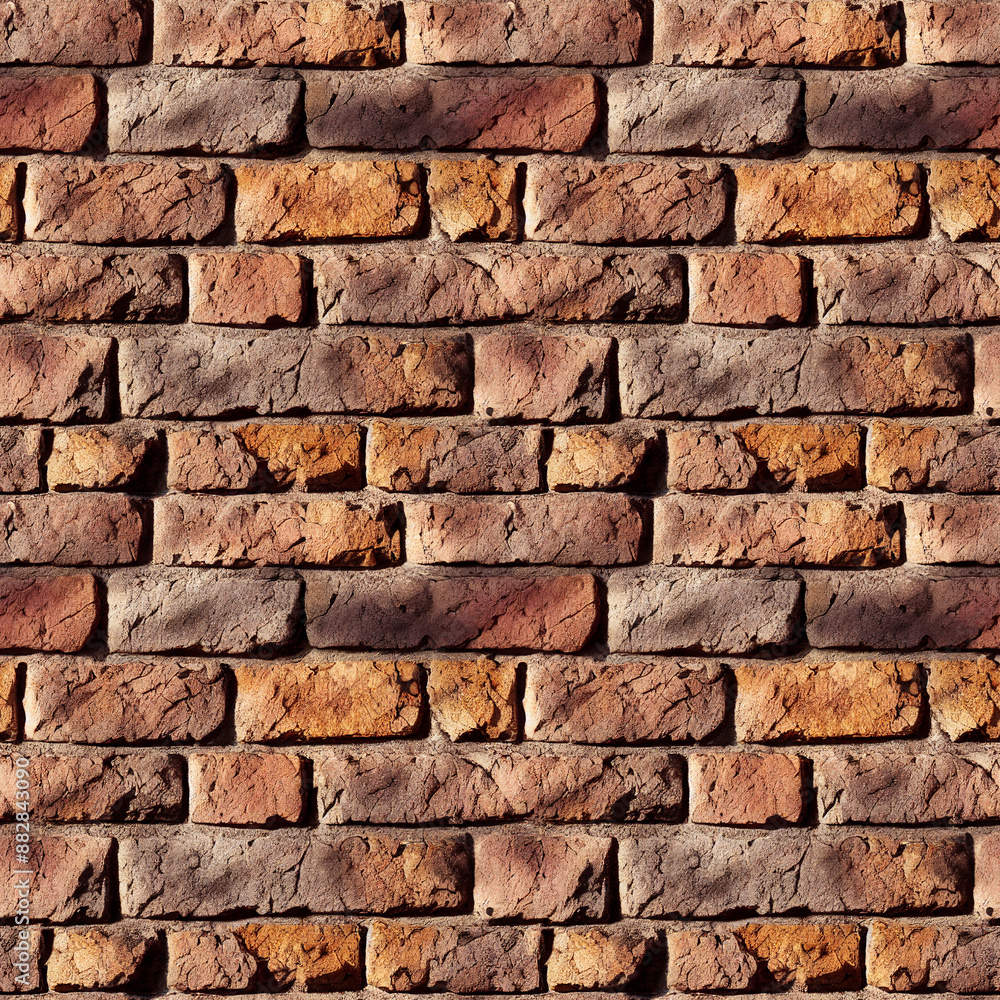 Naklejka premium Rustic brick wall texture background, seamless texture