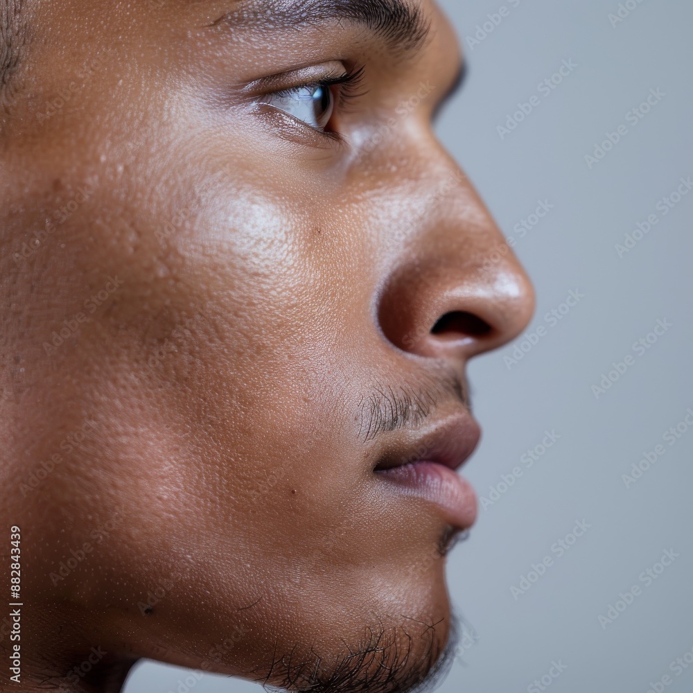 close up of man's face with clean shaven chin, no hair on his jawline, closeup shot, close up of man's face with clean shaven chin, no hair on his jawline, closeup shot,