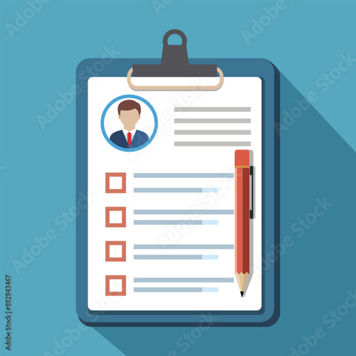 Candidate paper cv icon flat vector. Search job online. Job Hiring Concept Design