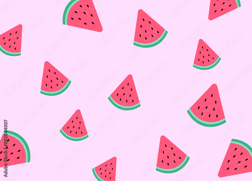 Watermelon pattern for summer background. Watermelon half and sliced. Vector illustration Watermelon pattern for summer background. Watermelon half and sliced. Vector illustration