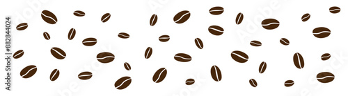 Coffee bean icon background. Roasted coffee beans. Vector illustration