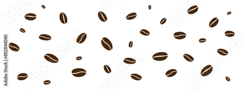 Coffee bean icon background. Roasted coffee beans. Vector illustration
