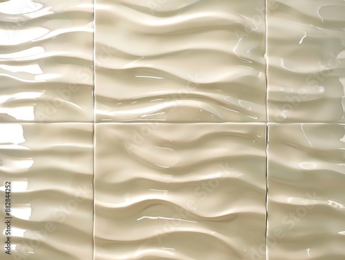 Textured ceramic tile backsplash photo