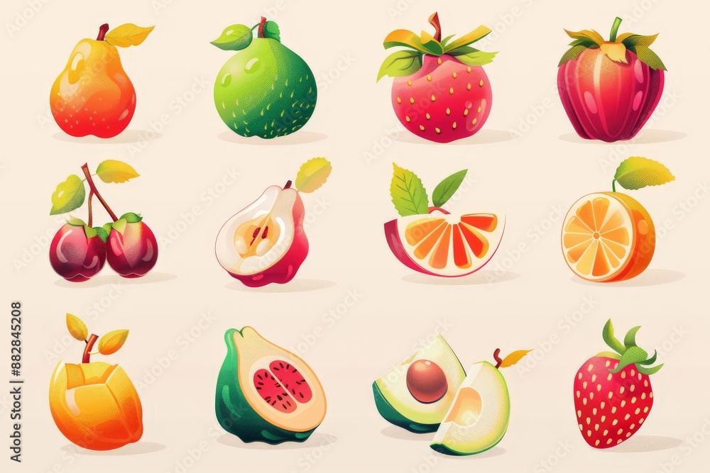 illustration seasonal fruit illustration seasonal fruit
