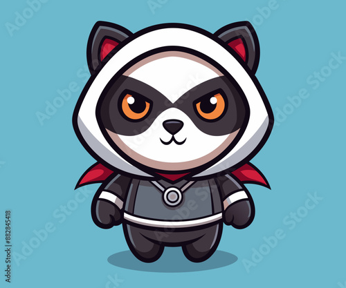 cute, white panda warrior assasin  photo