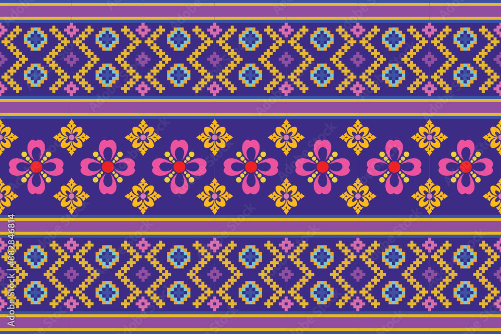 Geometric flowers seamless pattern
Ethnic Pixel seamless pattern for fabric Geometric flowers seamless pattern
Ethnic Pixel seamless pattern for fabric