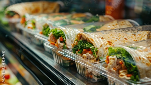 Fresh wraps presented in transparent containers