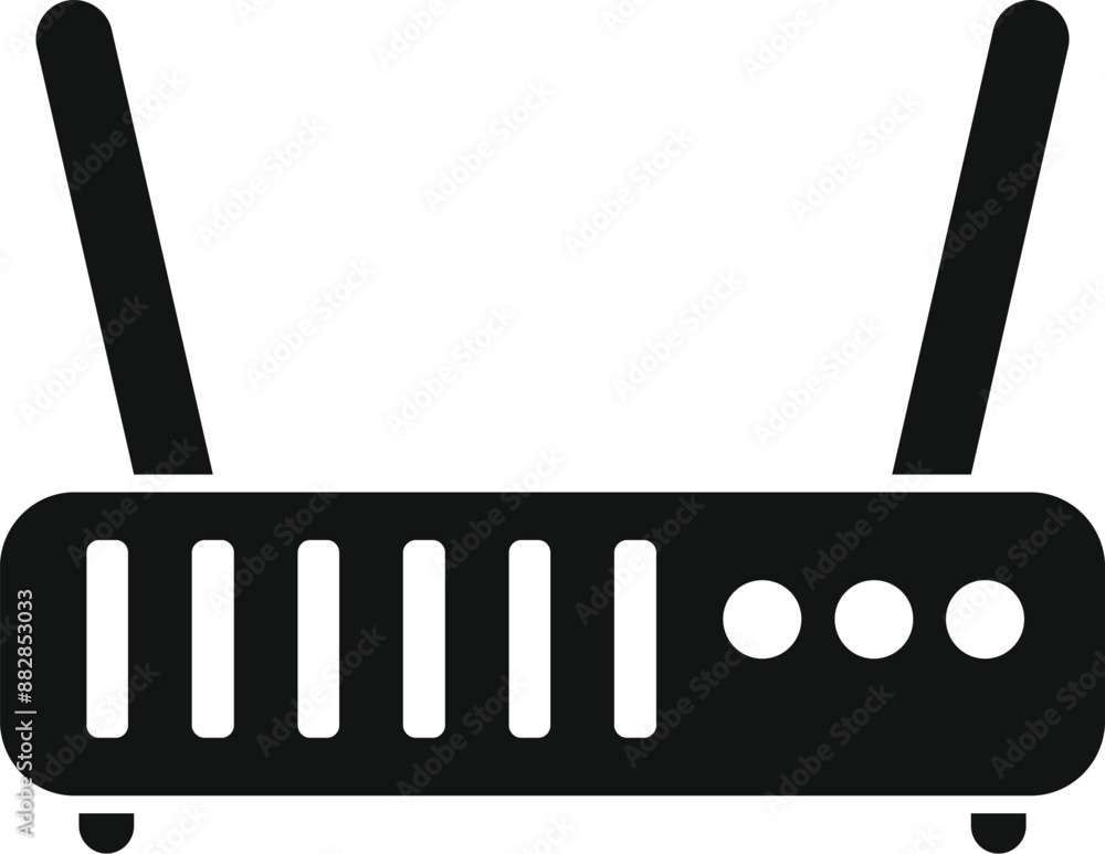 Simple icon of a wifi router, providing a wireless signal to connect to the internet Simple icon of a wifi router, providing a wireless signal to connect to the internet