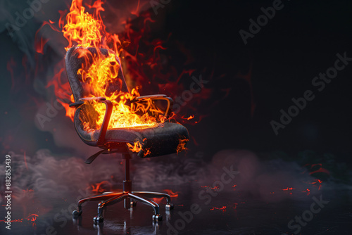 Burning Office Chair. photo